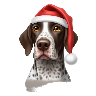 German shorthaired pointer with Santa hat  sticker
