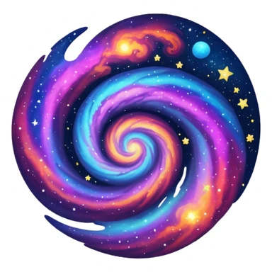 Galaxy with space around it sticker