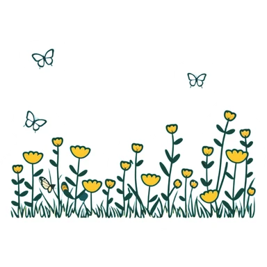 spring meadow with butterflies sticker