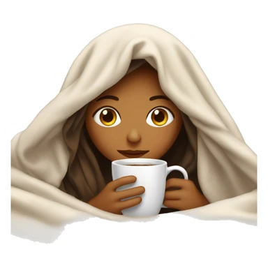 girl inside a blanket sipping coffee eyes closed sticker