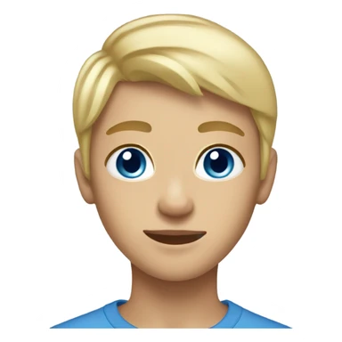 A teen with short blonde hair and blue eyes sticker