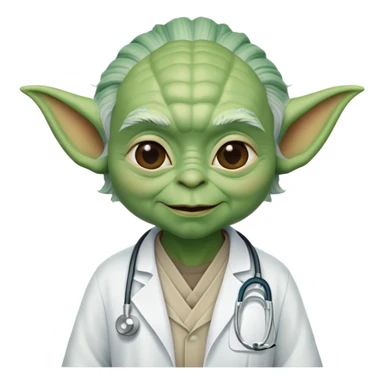 Yoda dressed as a doctor sticker