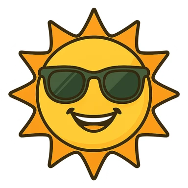 smiling sun with sunglasses sticker