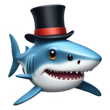 Shark with top hat sticker