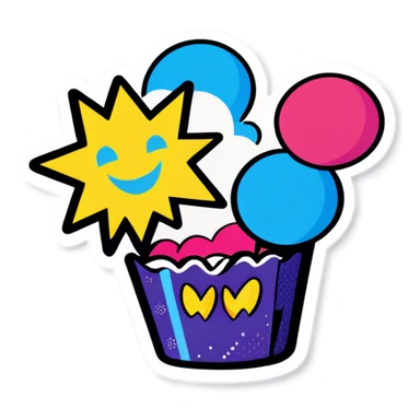 Pop art happy  sticker