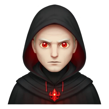 Evil, shadowie Male lord with Red glowing eyes and hood sticker
