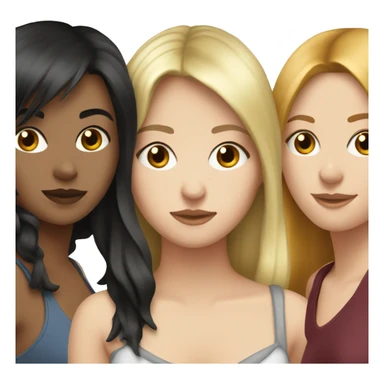 Three girlfriends, blonde redhead and brunette sticker