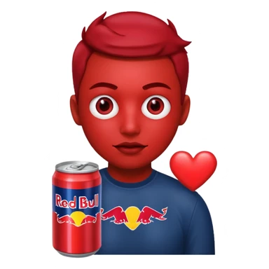 Emoji with heart eyes and red Bull can  sticker