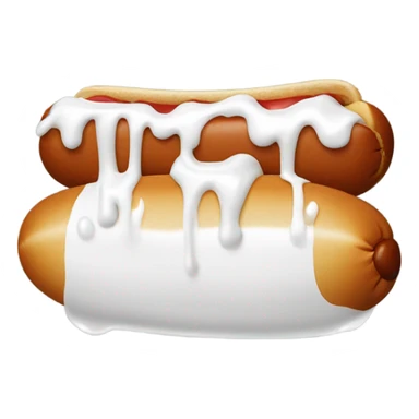 hot dog with no bun with white paint drippi sticker