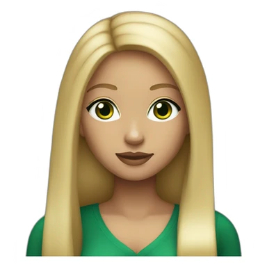 Dark blonde girl, dark green eyes, long straight hair. Looks like nicki nicole sticker