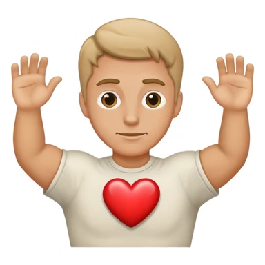 white man showing heart sticker