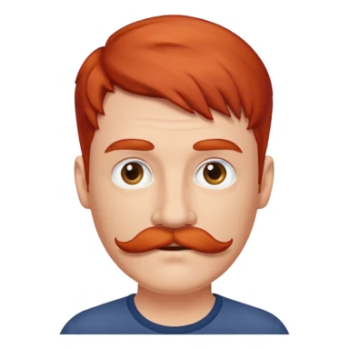 red haired guy with moustache sticker