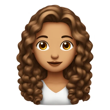 une fille bronzée , maquillé , avec des longs cheuveux bouclées maron foncée  sticker