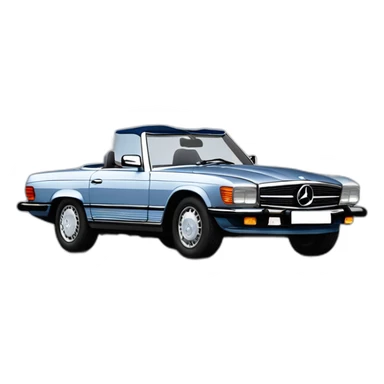 Mercedes 350SL Honolulu Cabrio chrome dark blue sticker