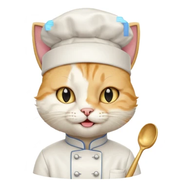 chef cat with a gold earring, winking sticker