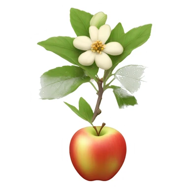 Apple Emoji ashwagandha with flower sticker