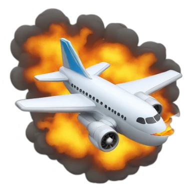 A plane whit an engine in fire sticker