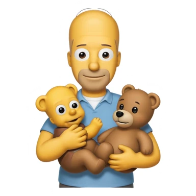 homer simpson with a bear sticker