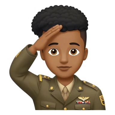 Black marine with low fade saluting sticker