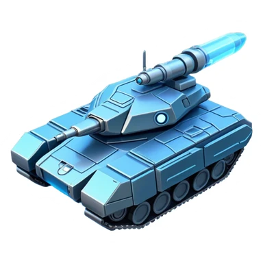 Clash of Clans aesthetic: Cinematic heroic Space Tank Emoji, rendered in a 3D vector-style similar to standard emojis with minimal shading and bold, simplified shapes. A robust, isometric armored vehicle with sleek futuristic plating and energy cannons, softly glowing with a high-tech cosmic combat charm. Simplified yet unmistakably iconic, highly detailed and consistent, glowing with a soft radiant shine and high gloss. Stylized with a touch of intergalactic warfare and a soft glowing outline, capturing the essence of a futuristic battle machine with a friendly, playful spirit! sticker