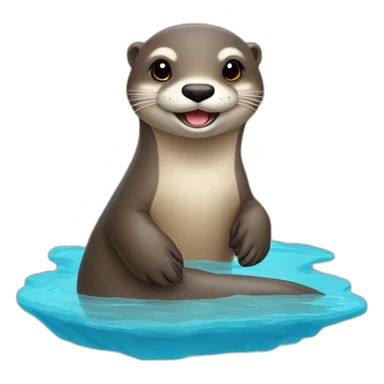 Loutre sur dauphin sticker