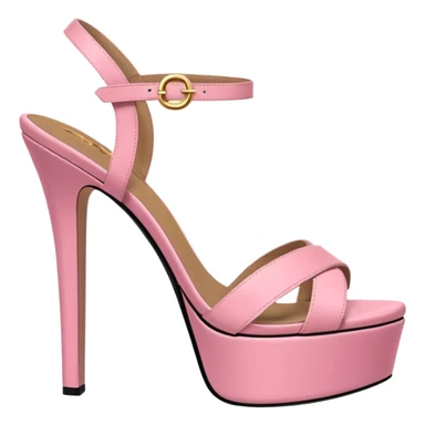 platform heel sandal, stiletto, pink, thick platform sticker