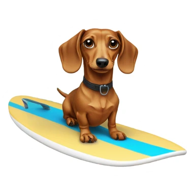 dachshund on a surf board  sticker