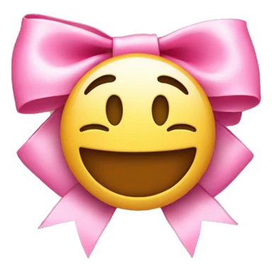 smiley face with pink bow  sticker