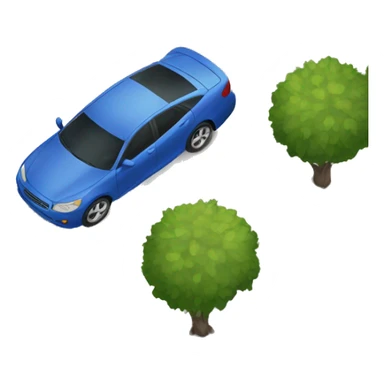 overhead view of a car parked on a street sticker