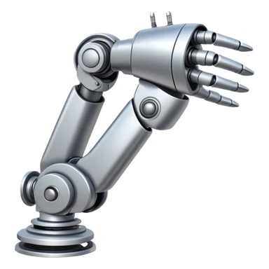 silver robot arm bycep sticker
