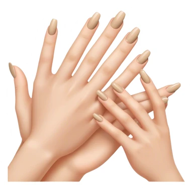 beautiful female hands with beige manicure sticker