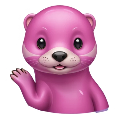 Pink otter swimming sticker