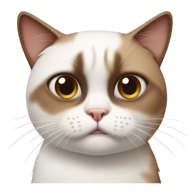 Grumpy cat white and brown  sticker