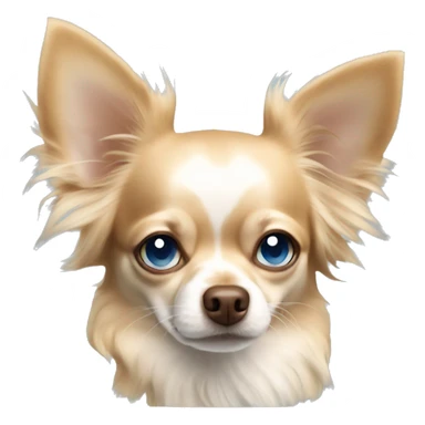 Cream Long haired Chihuahua brown nose blue eyes sticker