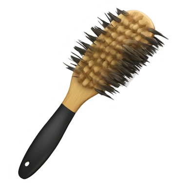 Realistic bamboo hair brush sticker