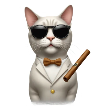 Cat in sunglasses smoking a cigar sticker