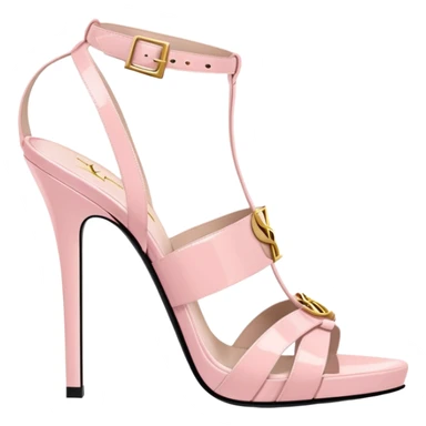 YSL TRIBUTE heels SANDAL pastel pink PATENT LEATHER sticker