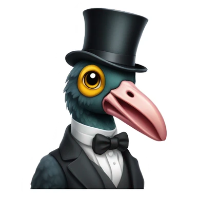Dodo with a monocle waistcoat and top hat sticker