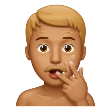 Homem apaixonado,com dedo na boca,dentro da boca sticker