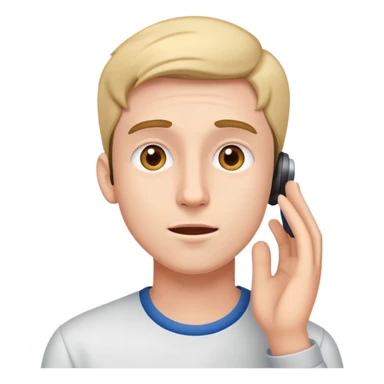 young man hearing impairment sticker