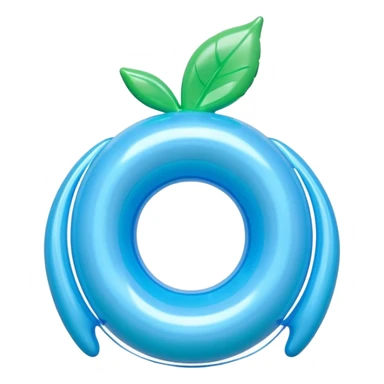 3D render of Water Wings made of shiny inflatable vinyl, visible seam lines, air valve, highly reflective plastic texture, pool toy aesthetic, Apple emoji style, isolated on white background --v 6.0 sticker