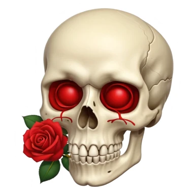 skull with a rose sticker