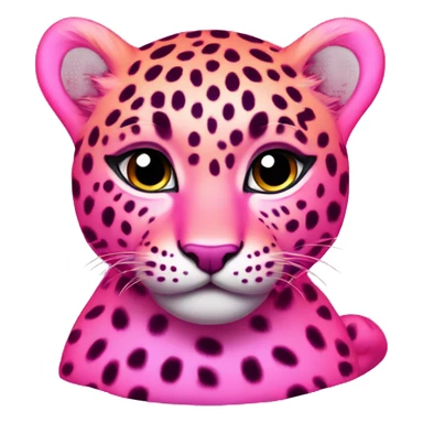 neon pink orange leopard cub sticker