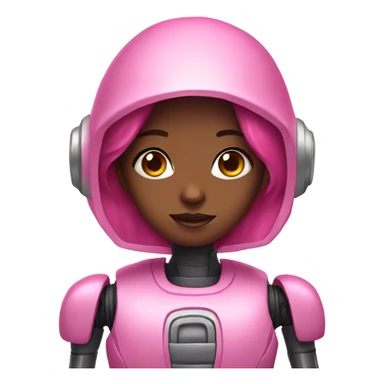 Pink robot girl  sticker