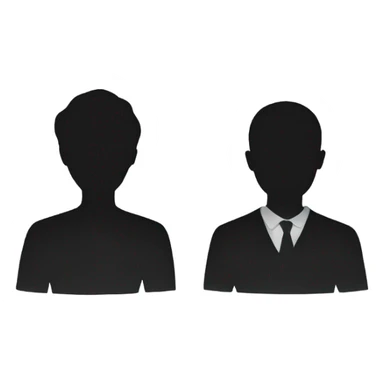 two persons silhouettes sticker