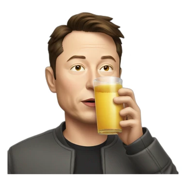 elon musk drinking apple juice sticker