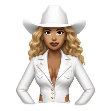 Beyonce in a white cowboy suit sticker