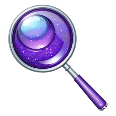 glitter purple and magnifying glass sticker