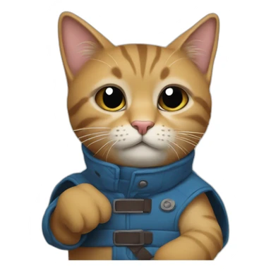 Gato con mandil y guantes sticker