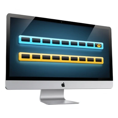 computer screen with a timeline bar sticker